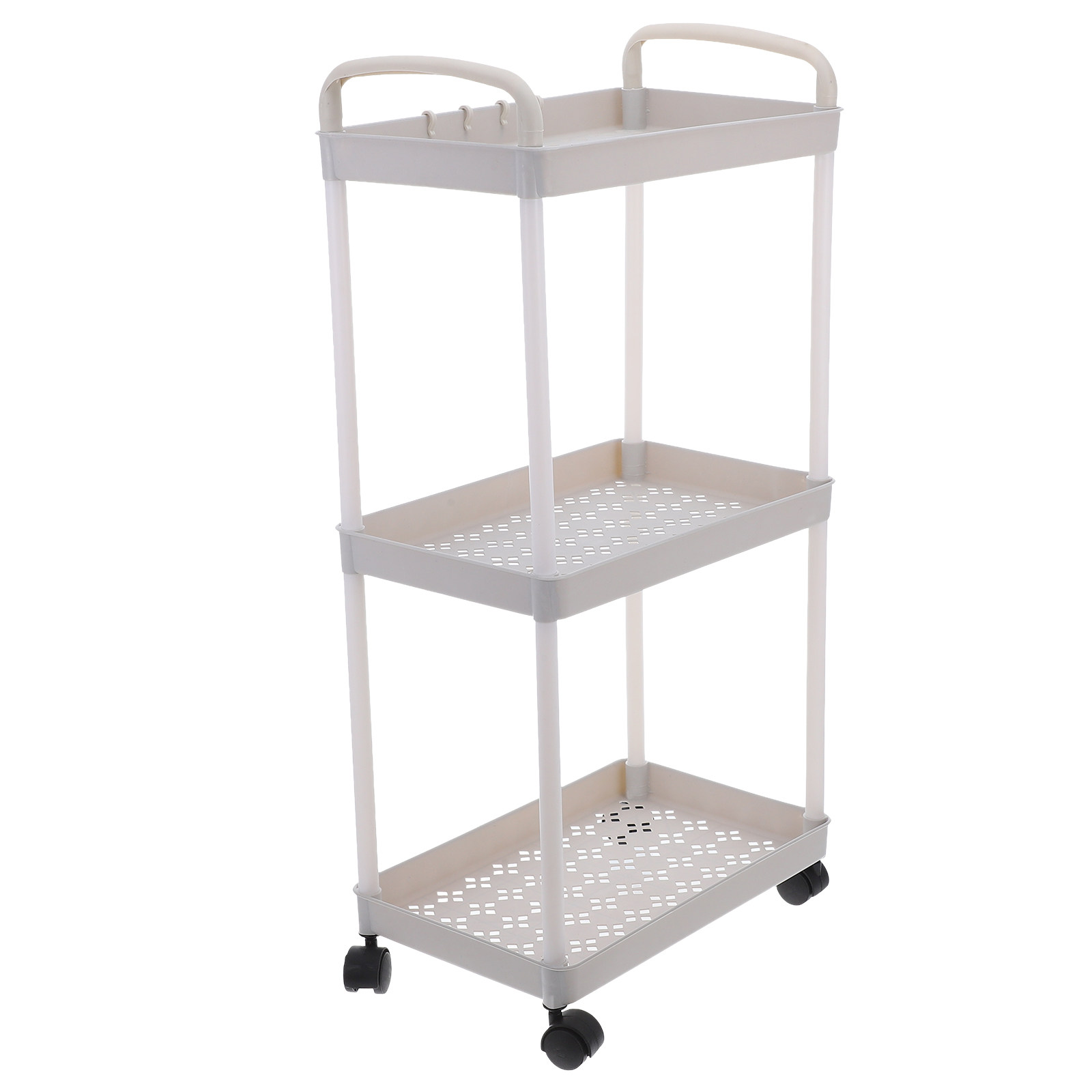 Baby Nursery Cart - 3 Tier Rolling Kitchen Cart White