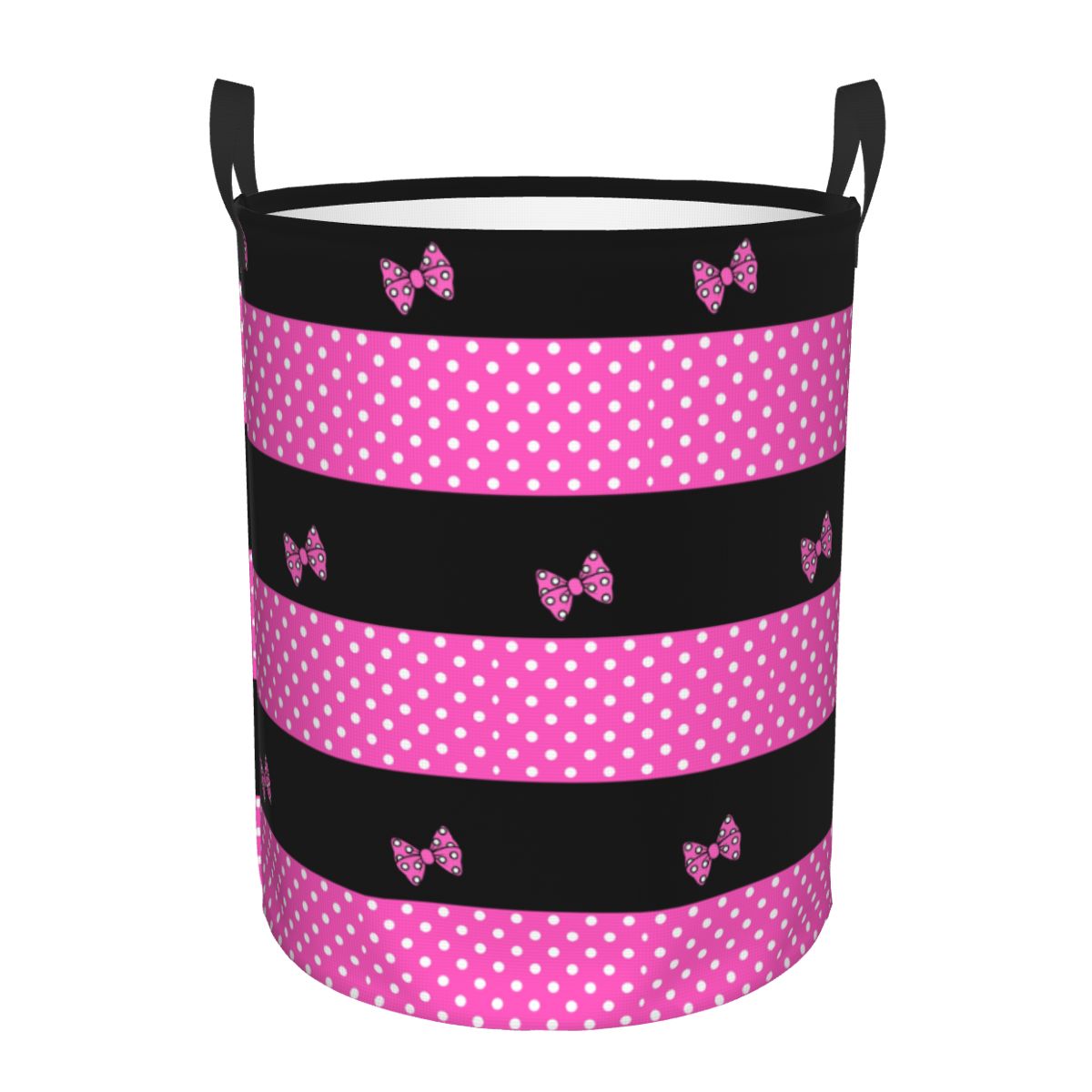 Baby Nursery Items - Custom Pink Minnie Polkadots Laundry Basket