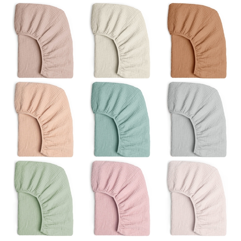 Baby Nursery Bed - Soft Breathable Muslin Cotton Baby Fitted