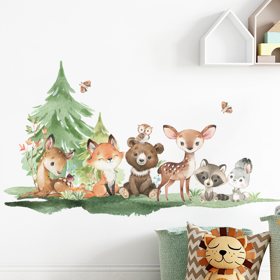 Baby Nursery Animal Theme - Forest Animals Theme Bear Deer Rabbit
