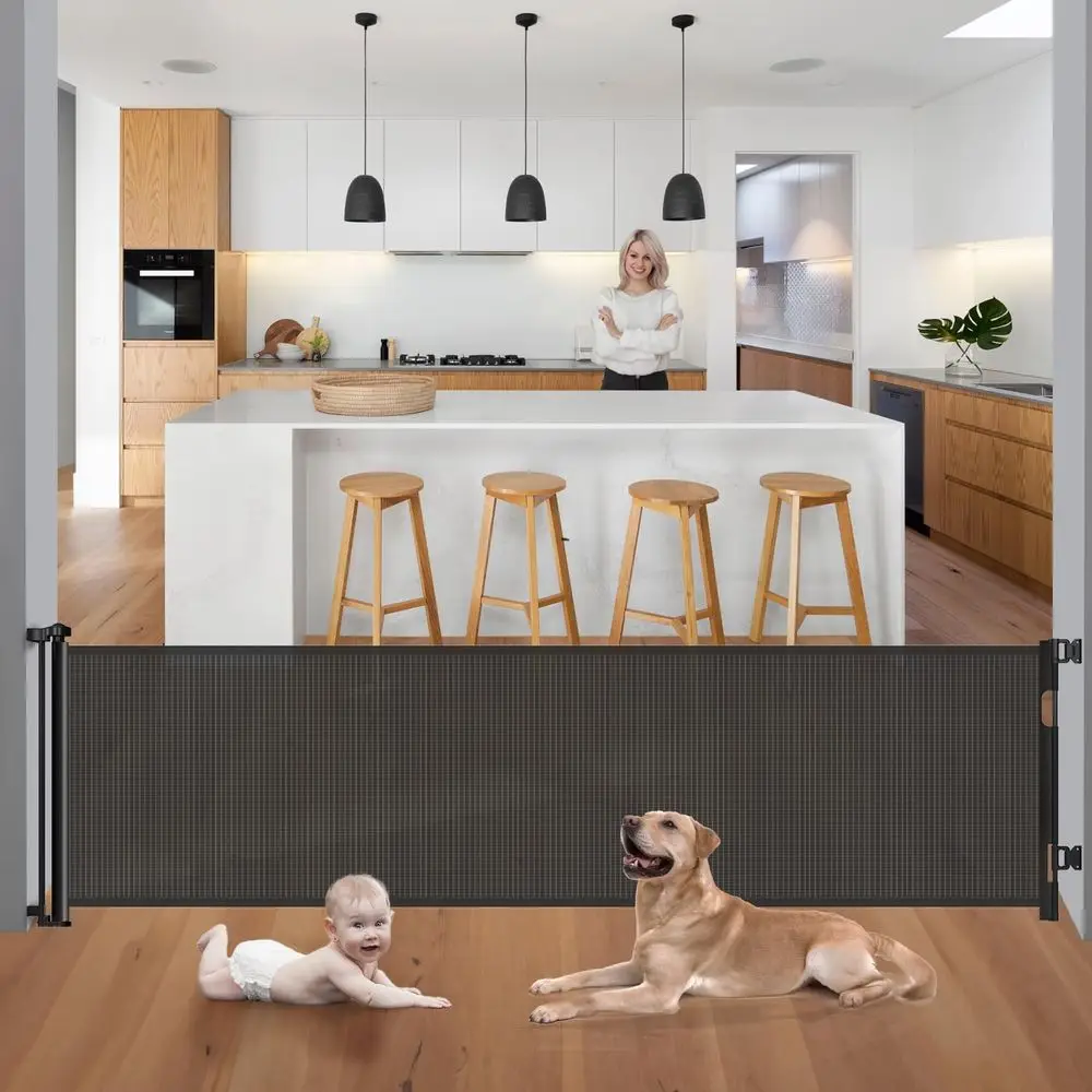 Baby Gate Extra Wide - Retractable Extra Wide 118 Inch Baby