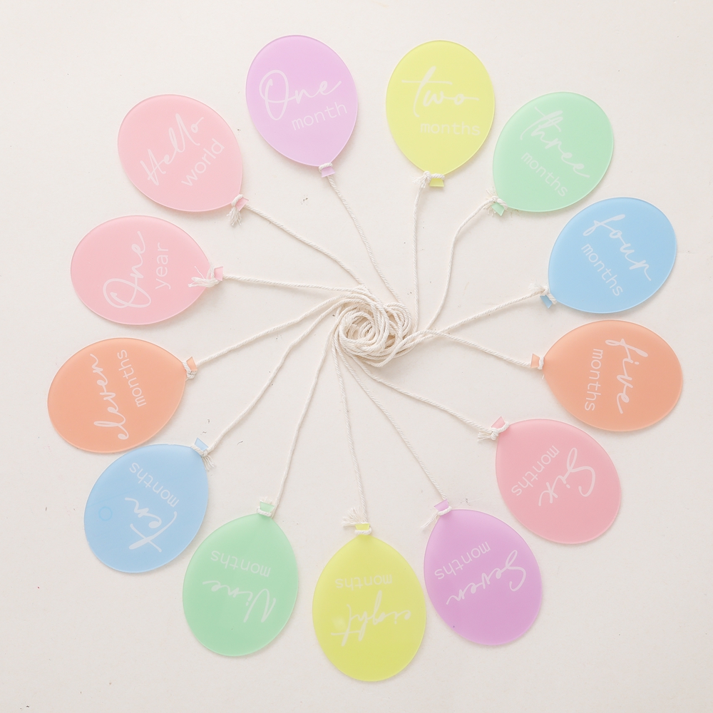 Baby Nursery Age - 13PCS Acrylic Balloon Baby Milestones,1-11 Month