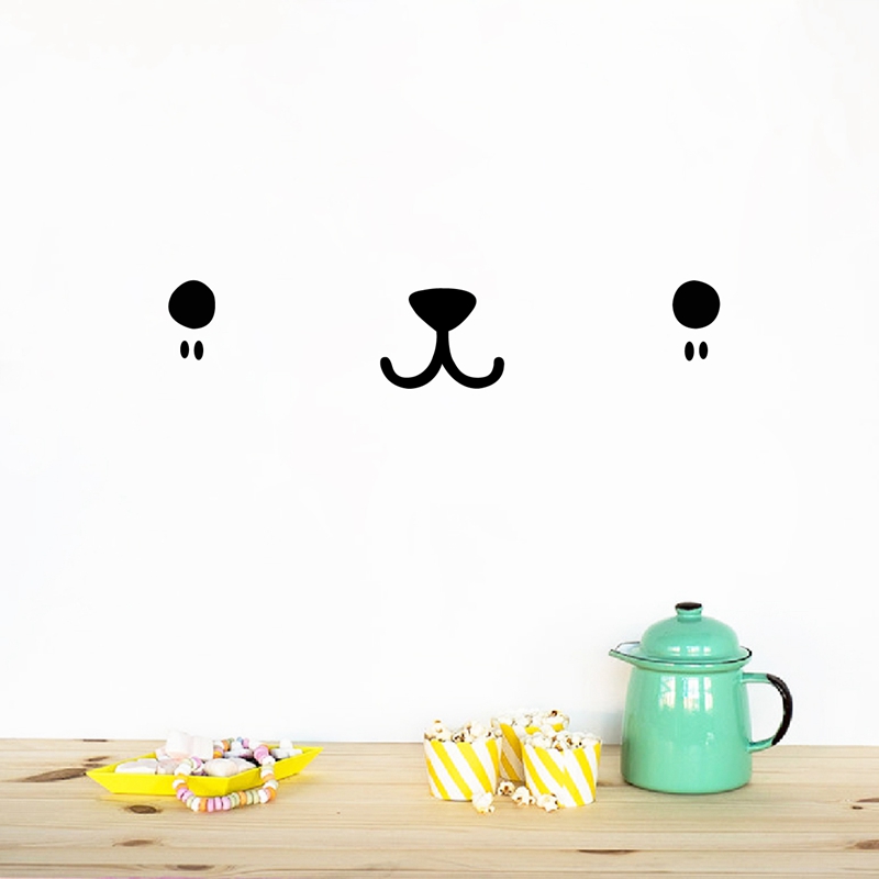 Baby Nursery Murals - Cute Kawaii Face Wall Art Decal