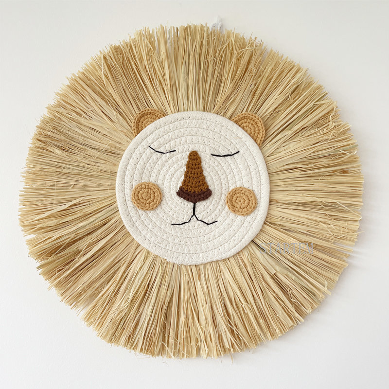 Baby Nursery Items - INS Nordic Handmade Lion Wall Decor