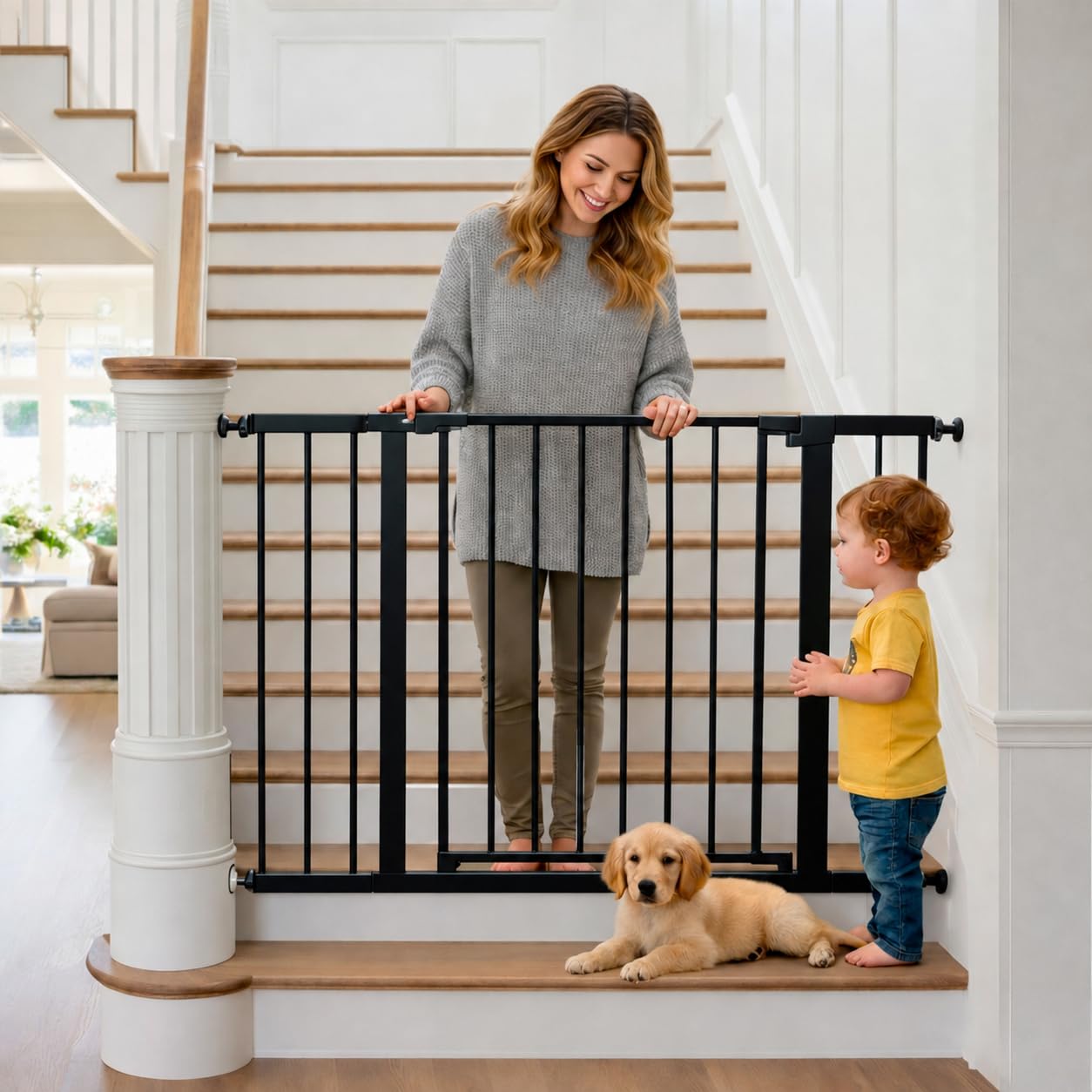 Baby Gate Extra Wide - Pressure Mounted Baby Gate for Stairs,