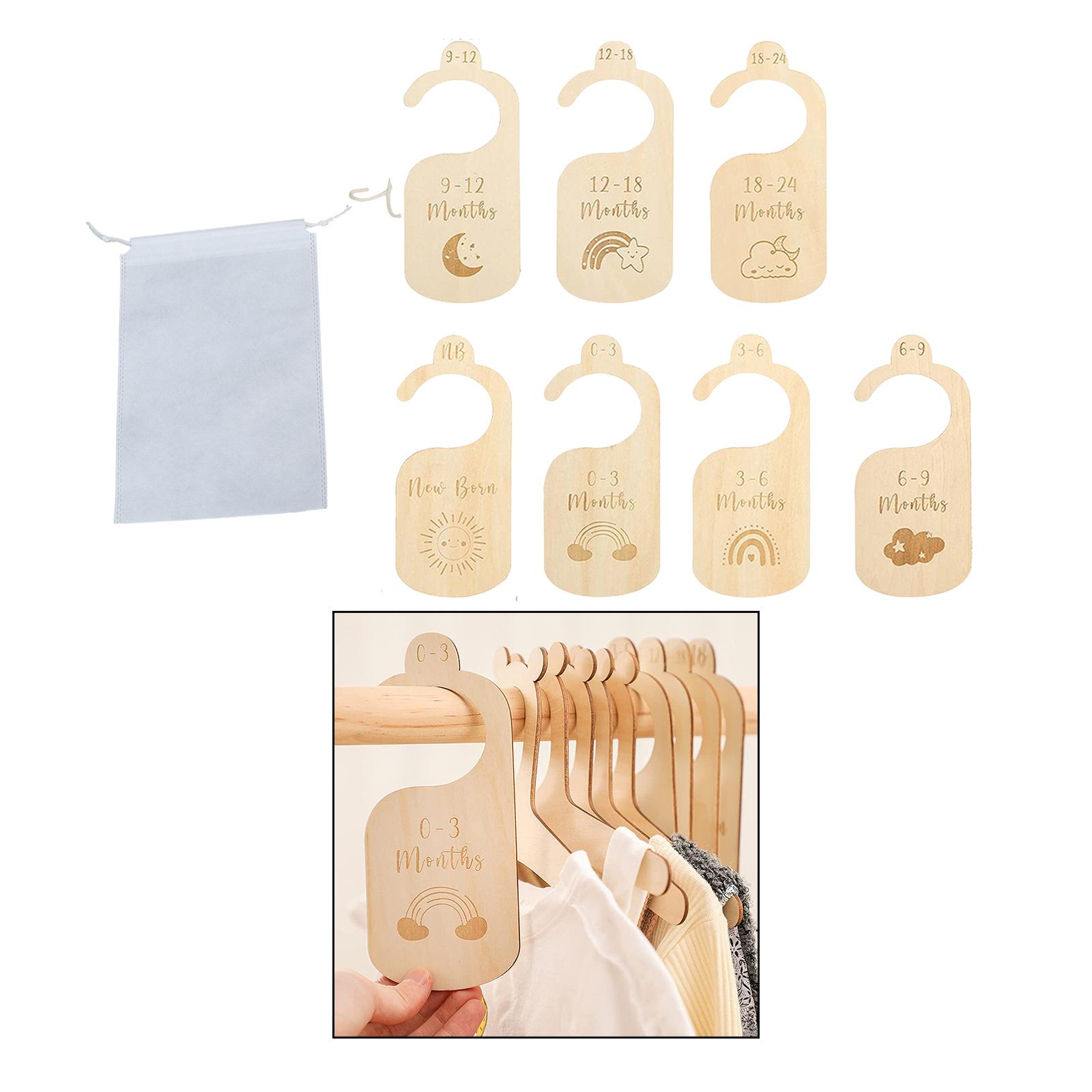 Baby Nursery Age - 7x Baby Clothes Size Hanger Organizer