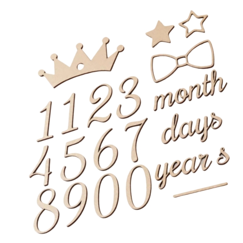 Baby Nursery Age - Wooden Milestones Number and Word Baby