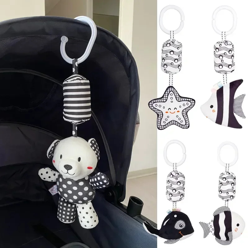 Baby Nursery Bed - Newborn Black and White Bed Bell