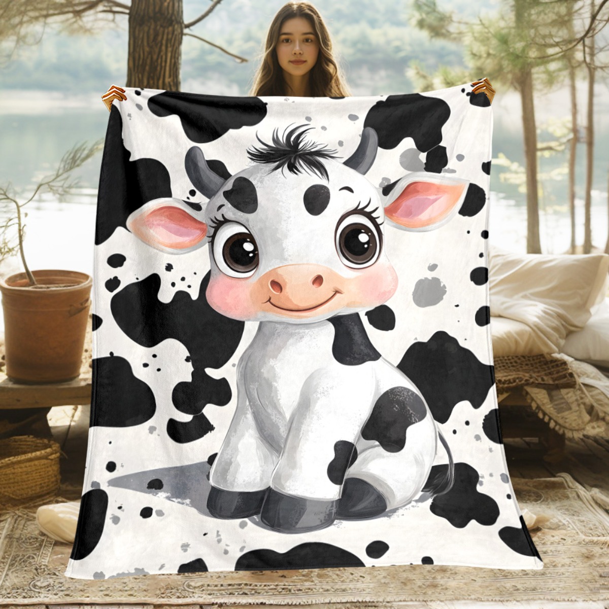 Cute Cartoon Cow Black White S - огляд і ціна Baby Nursery Animal Theme