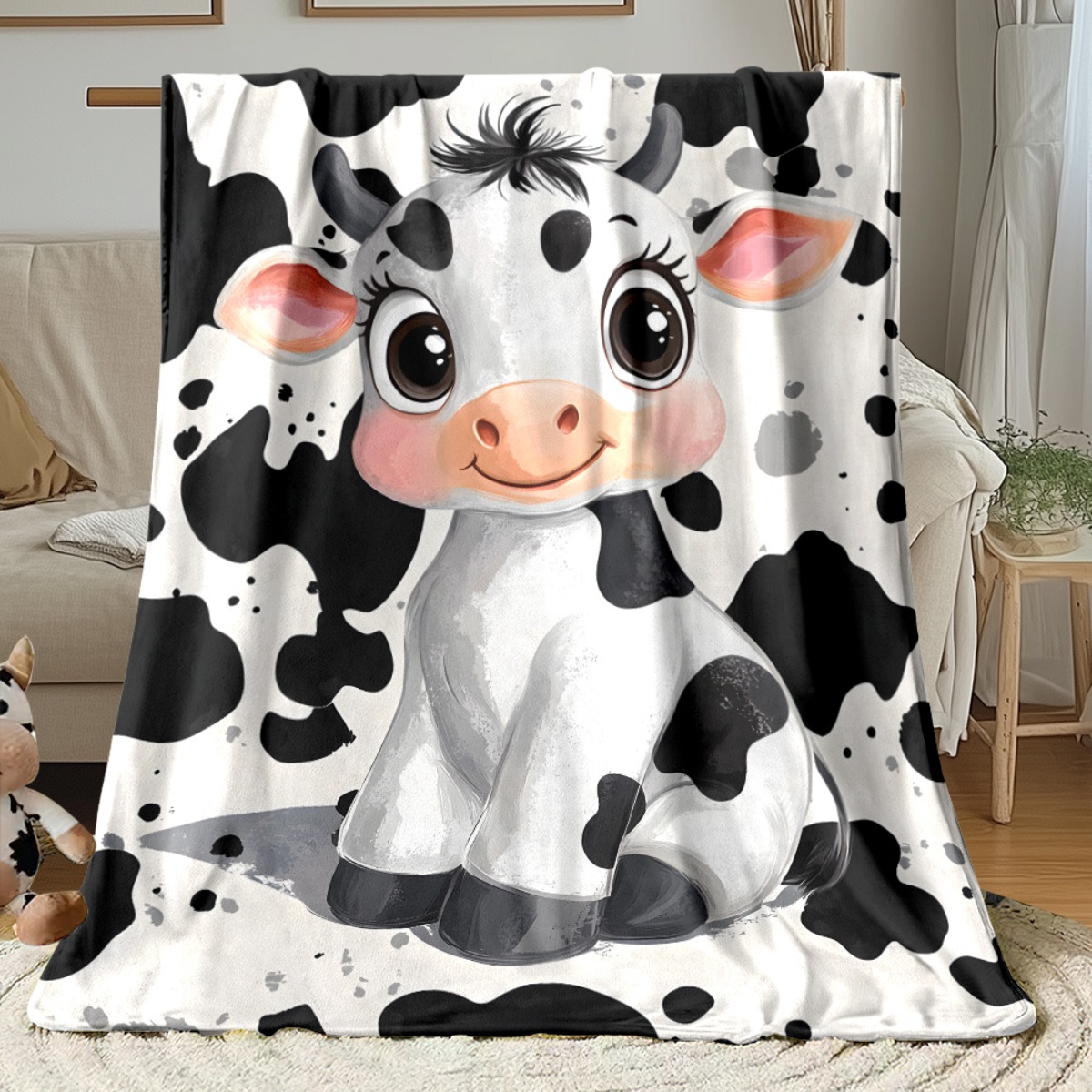 Cute Cartoon Cow Black White S - огляд і ціна Baby Nursery Animal Theme