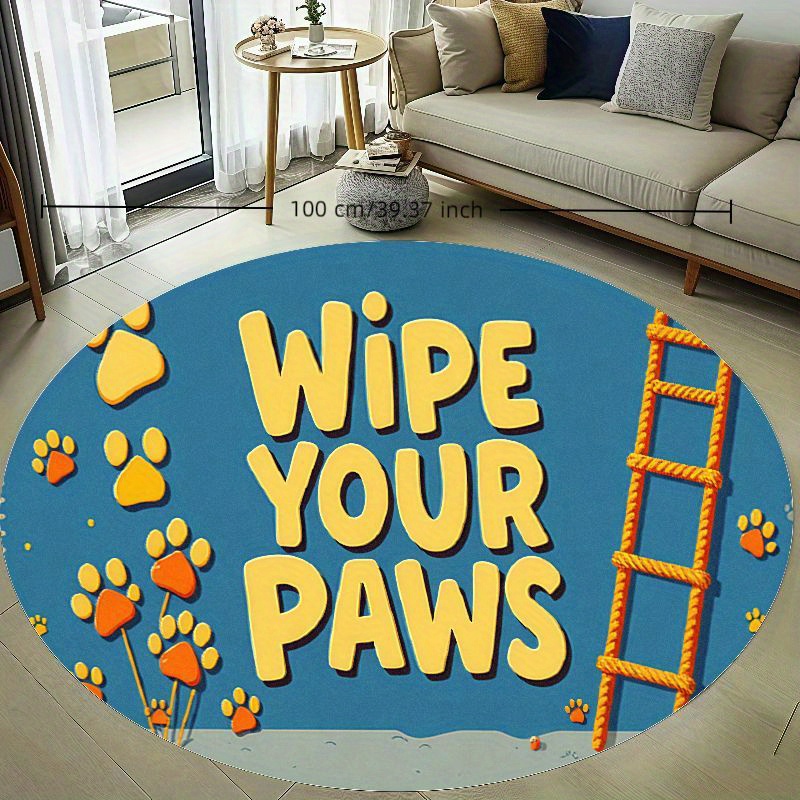 Round Paw Print Nursery Rug Cu - огляд і ціна Baby Nursery Animal Theme