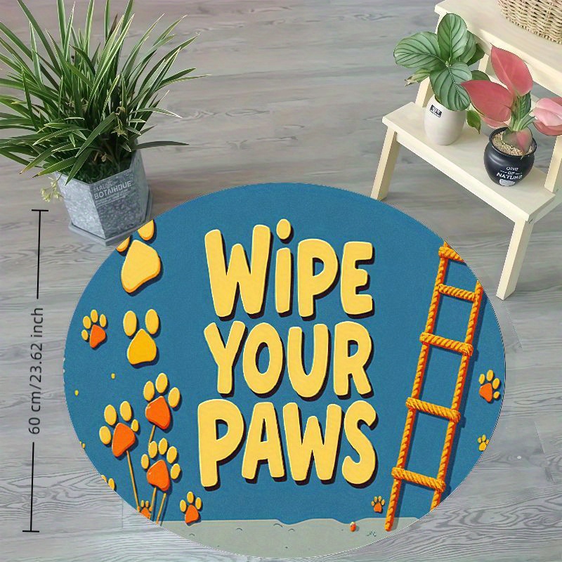 Round Paw Print Nursery Rug Cu - огляд і ціна Baby Nursery Animal Theme