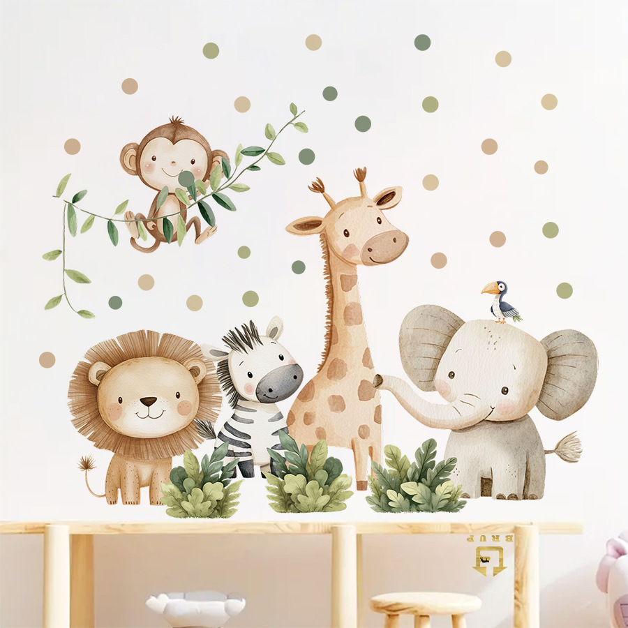 Boho Forest Animals Wall Stick - огляд і ціна Baby Nursery Elephant