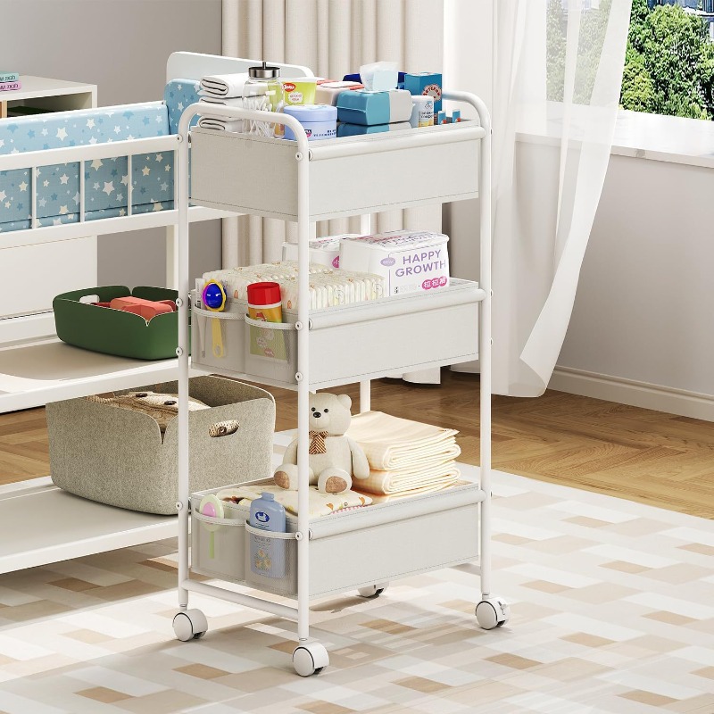 3-Tier Rolling Diaper Cart, Mu - огляд і ціна Baby Nursery Cart