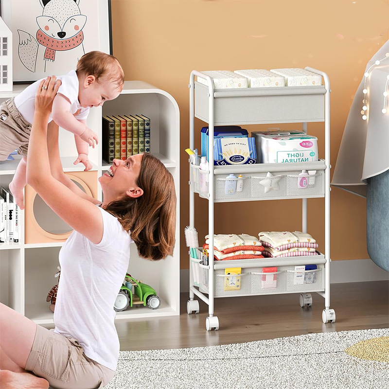 3-Tier Rolling Diaper Cart, Mu - огляд і ціна Baby Nursery Cart