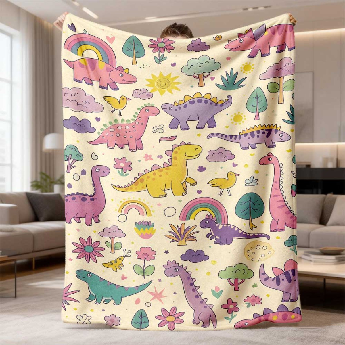 Super Cute Dinosaur Rainbow Th - огляд і ціна Baby Nursery Themes Girl