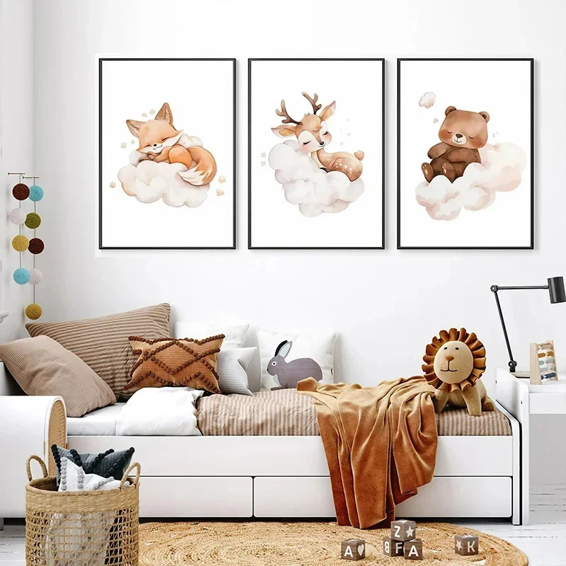 Cartoon Cloud Animal Canvas Pa - огляд і ціна Baby Nursery Murals