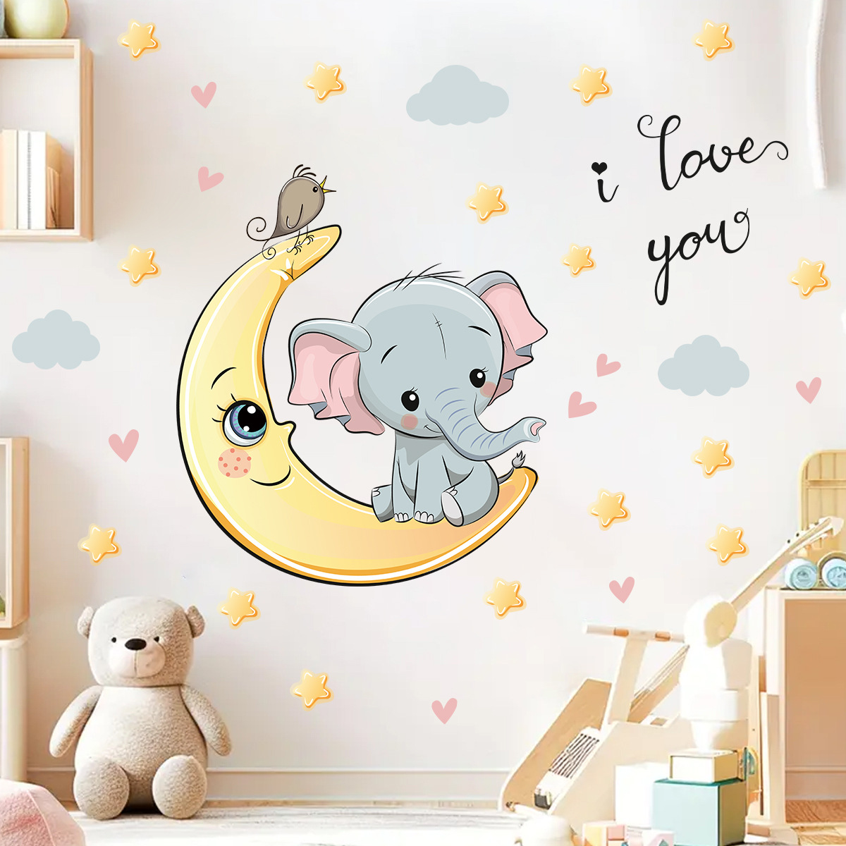 Cartoon Moon Good Night Elepha - огляд і ціна Baby Nursery Elephant
