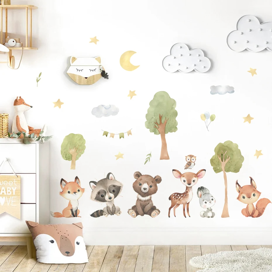 Forest Animals Theme Bear Deer - огляд і ціна Baby Nursery Animal Theme