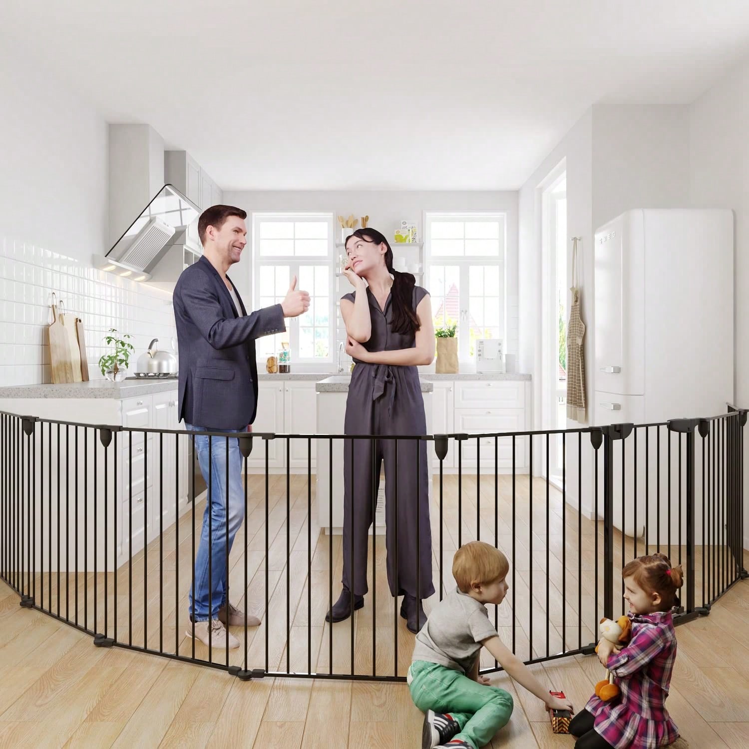 Extra Wide Black Baby Gate Wit - огляд і ціна Baby Gate Extra Wide