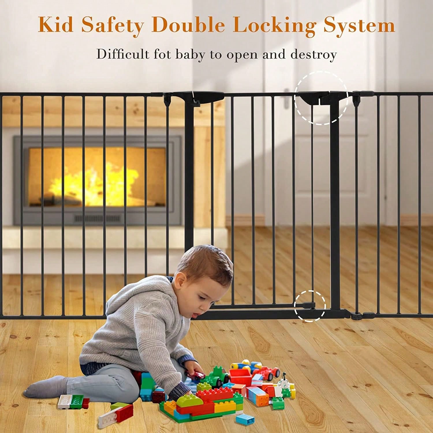 Extra Wide Black Baby Gate Wit - огляд і ціна Baby Gate Extra Wide
