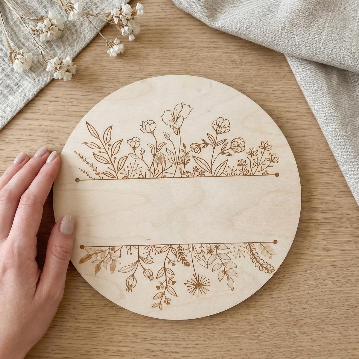 Personalized Floral Round Wood - огляд і ціна Baby Nursery Usa