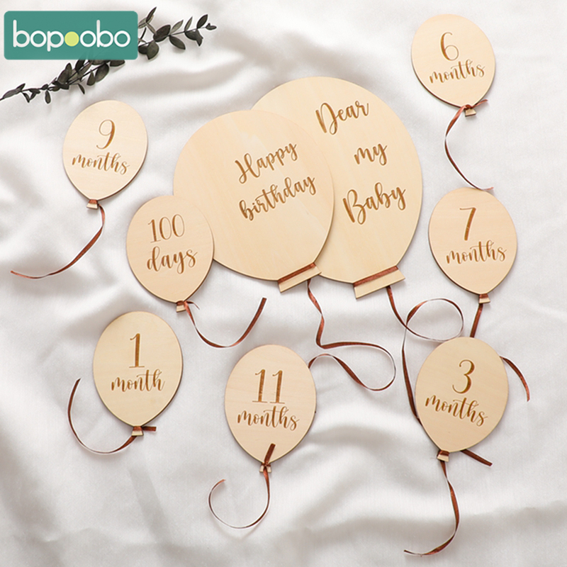 9PCS Baby Wooden Balloon Miles - огляд і ціна Milestone Card Set