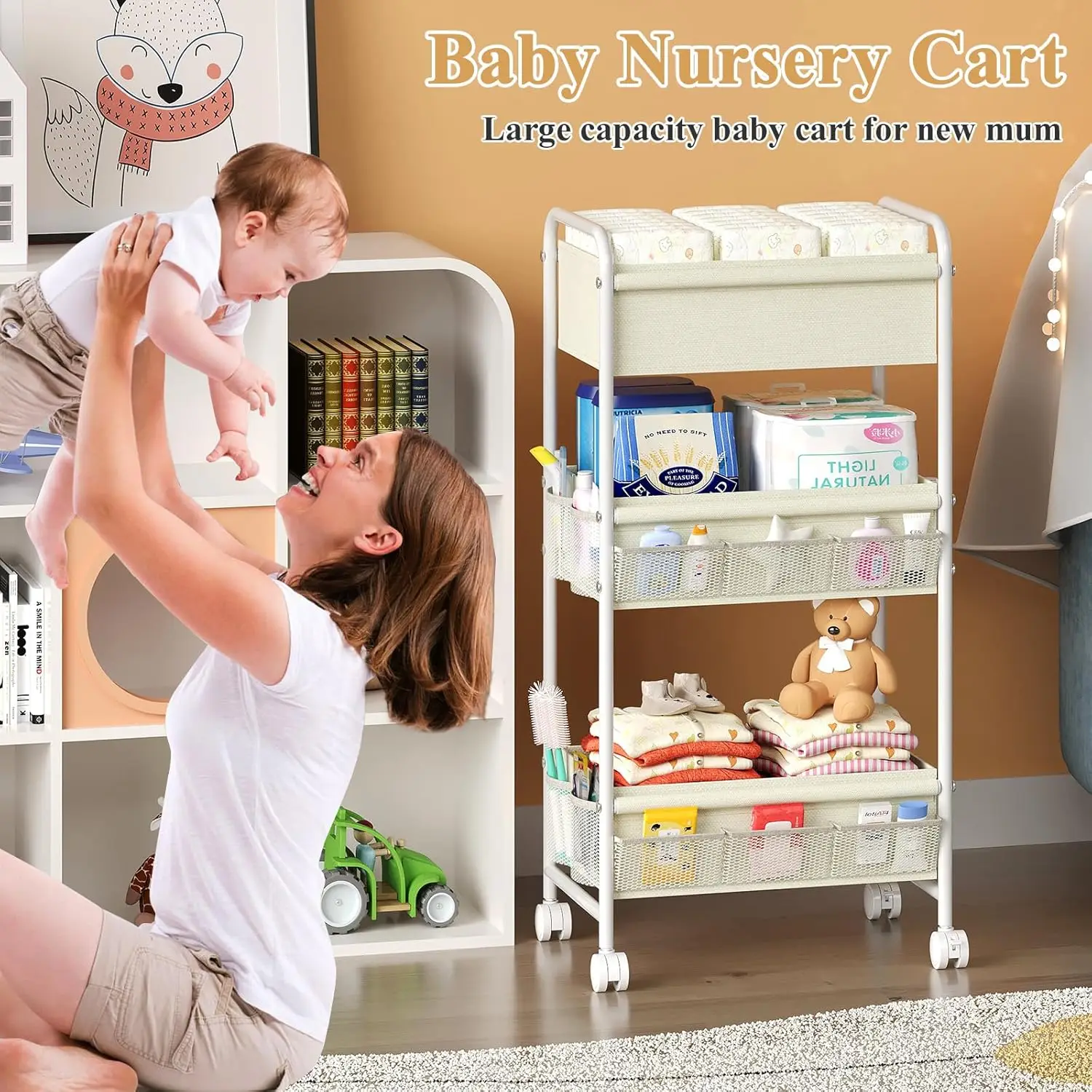 3 Tier Baby Diaper Caddy Cart  - огляд і ціна Baby Nursery Cart