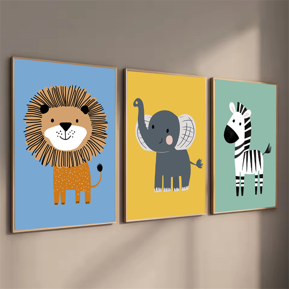 Cartoon Animal Lion Zebra Elep - огляд і ціна Baby Nursery Elephant