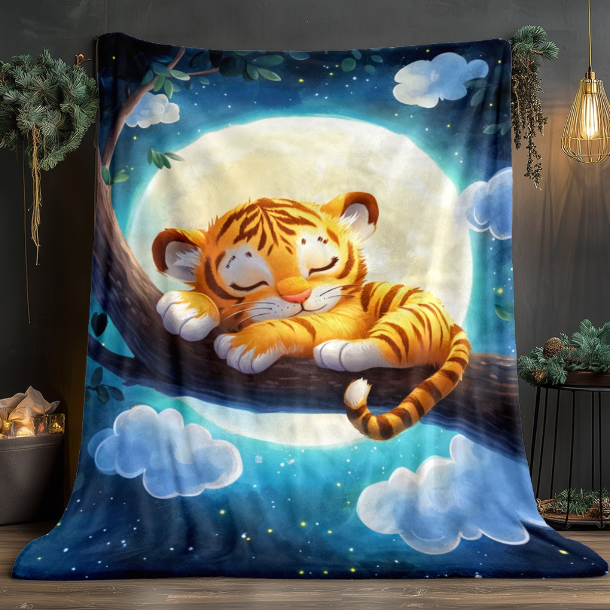 Cute sleeping tiger on tree br - огляд і ціна Baby Nursery Animal Theme