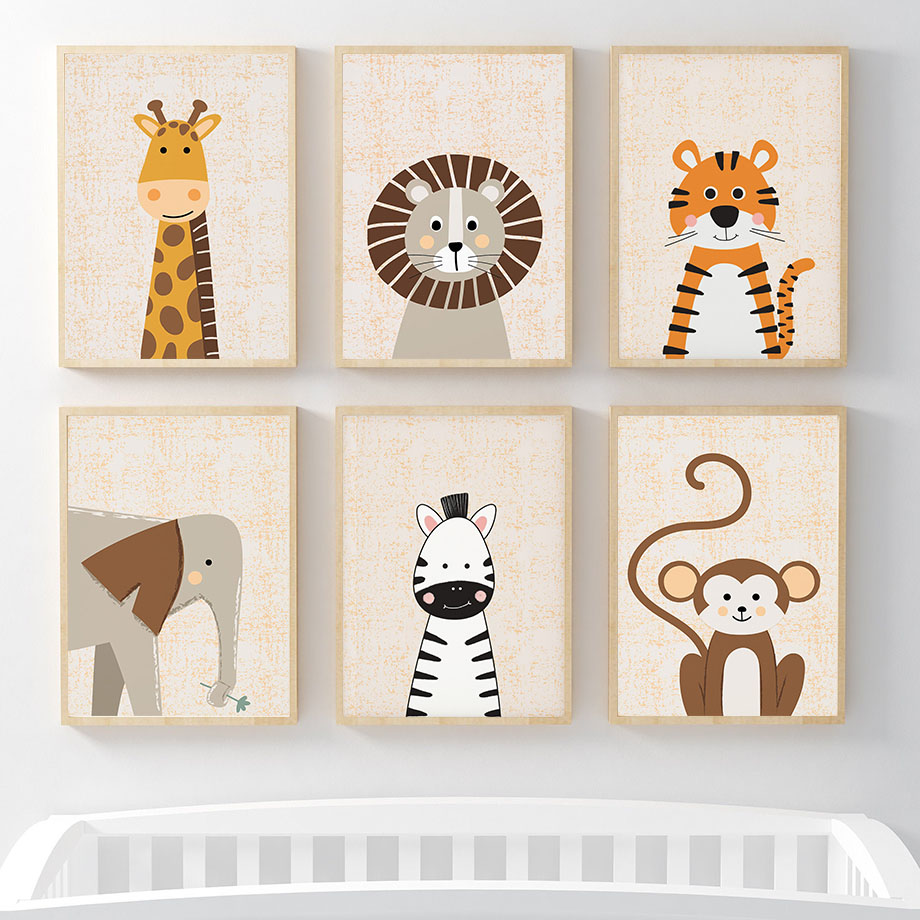 Lion Giraffe Elephant Zebra Mo - огляд і ціна Baby Nursery Elephant