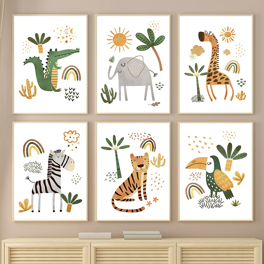 Giraffe Elephant Tiger Zebra T - огляд і ціна Baby Nursery Elephant