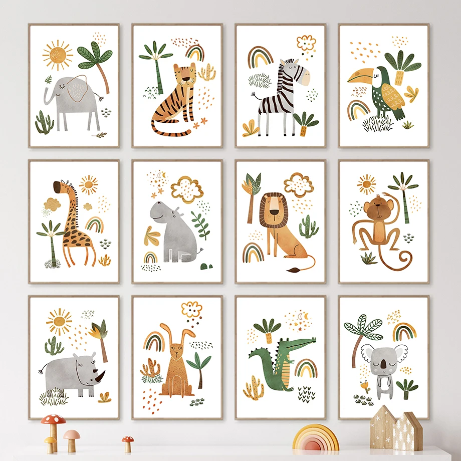 Giraffe Elephant Tiger Zebra T - огляд і ціна Baby Nursery Elephant