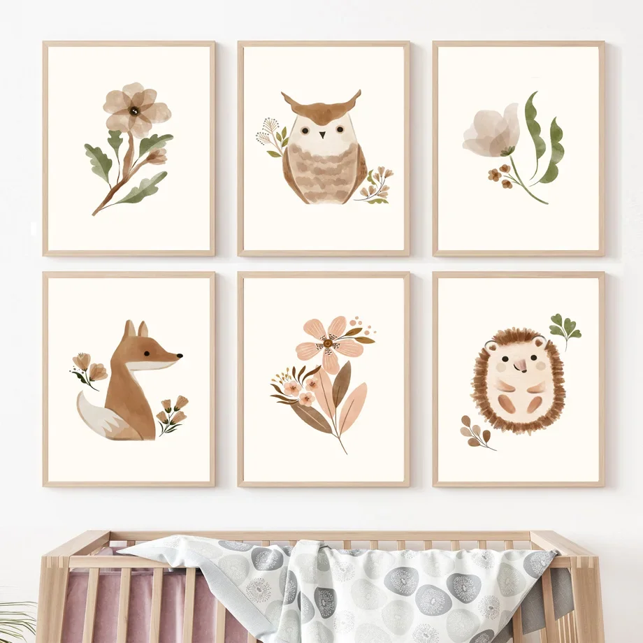 Woodland Nursery Wall Art  Squ - огляд і ціна Baby Nursery Animal Theme