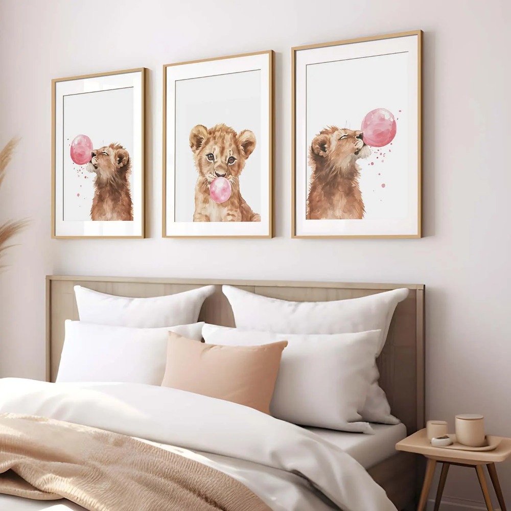 Lion Cub Nursery Wall Art Set  - огляд і ціна Baby Nursery Animal Theme