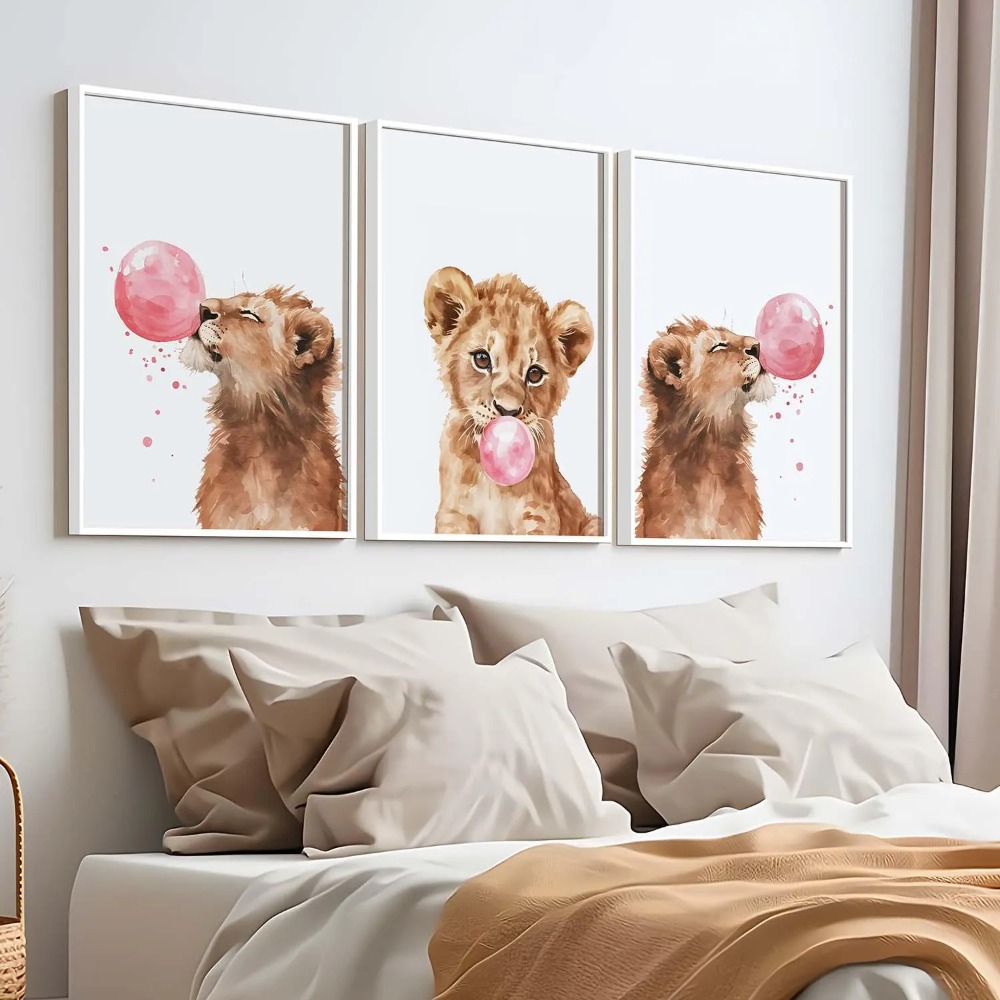 Lion Cub Nursery Wall Art Set  - огляд і ціна Baby Nursery Animal Theme