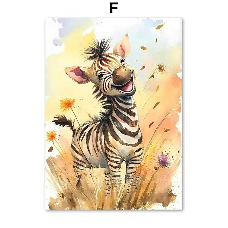 Watercolor Lion Giraffe Tiger  - огляд і ціна Baby Nursery Elephant