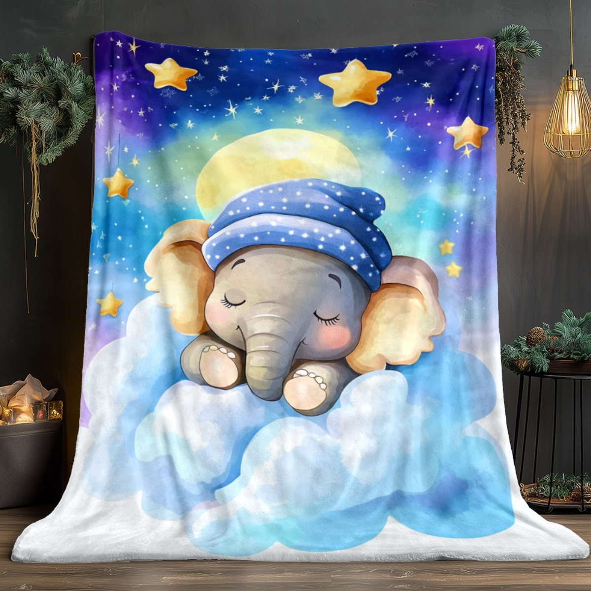 Sleeping Baby Elephant Cloud S - огляд і ціна Baby Nursery Animal Theme