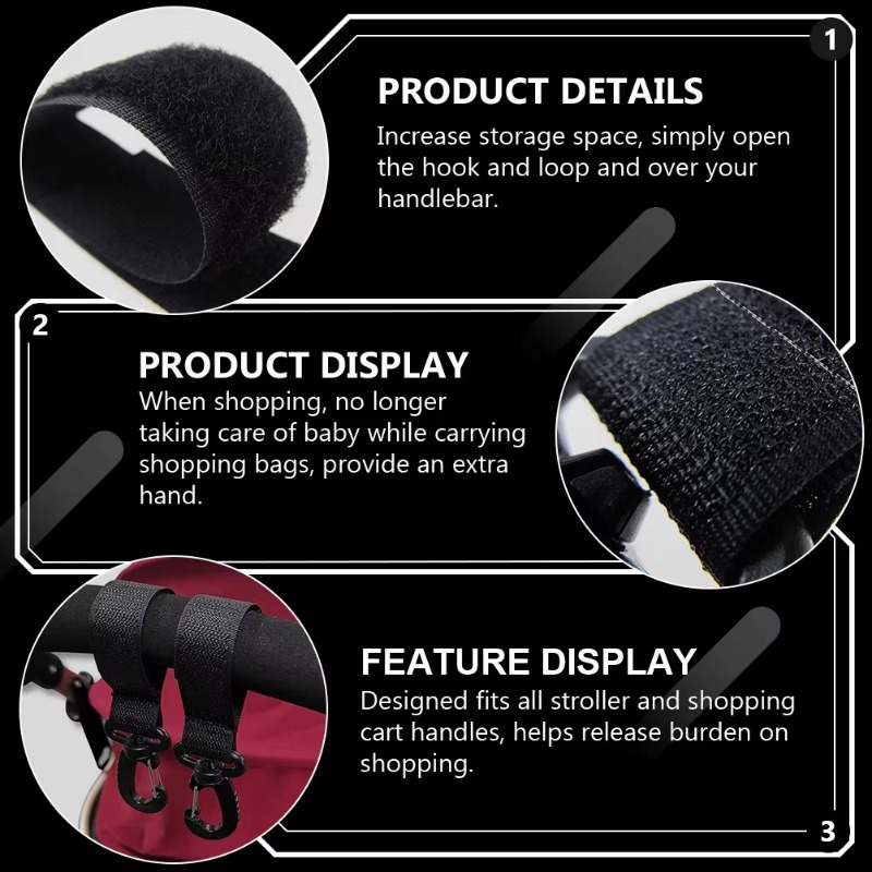 2-12Pcs Baby Stroller Hooks Ro - огляд і ціна Baby Nursery Cart